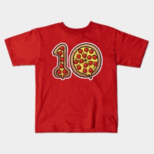 Pizza 10 (distressed version) Kids T-Shirt